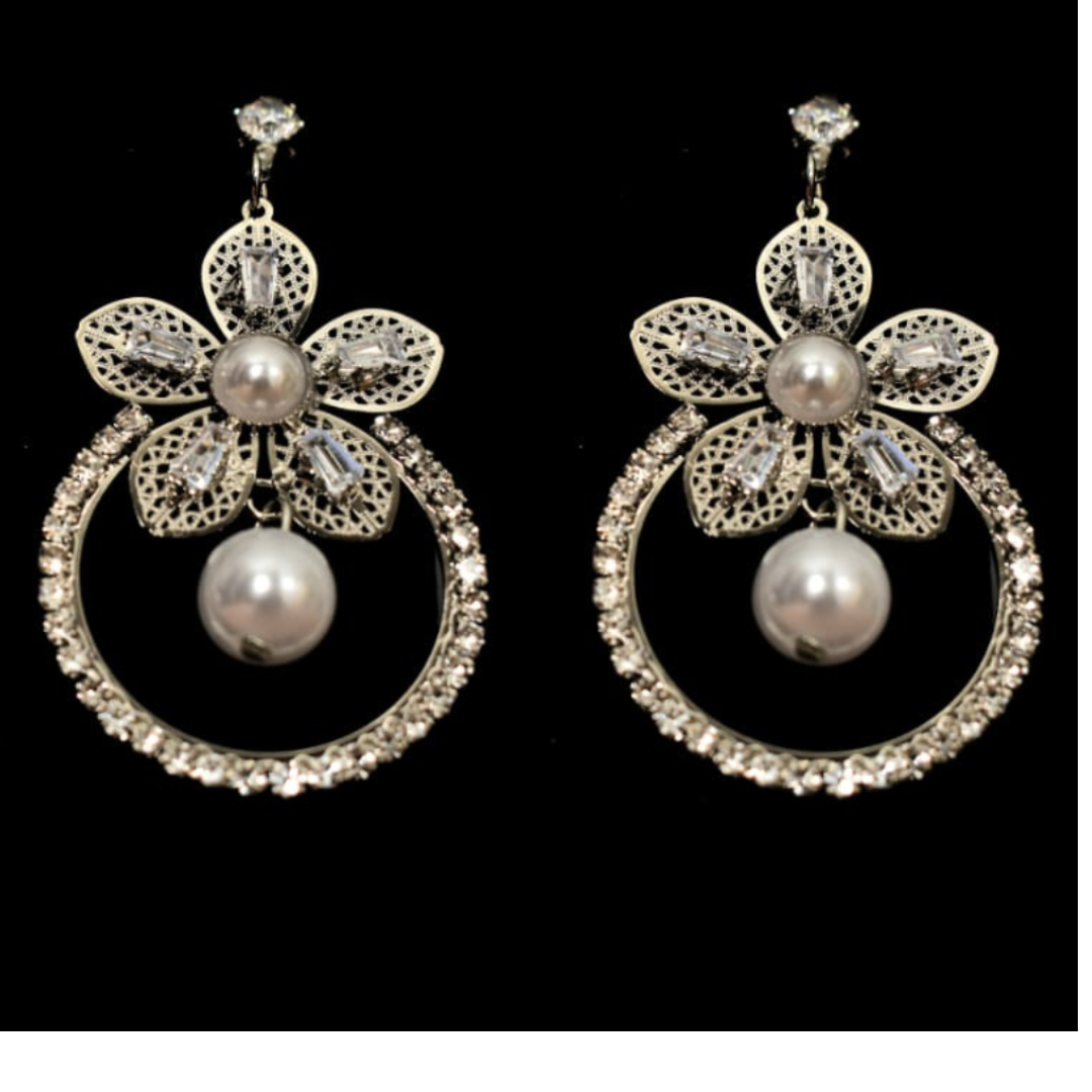 Silver Flower Earrings