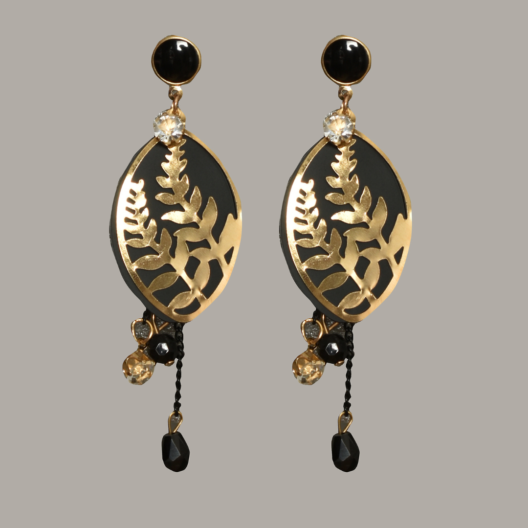 Elegant Leaf chain decor earrings