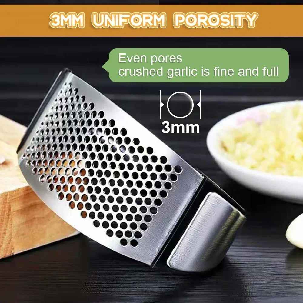 Stainless Steel Manual Garlic Press Crusher - Image 4