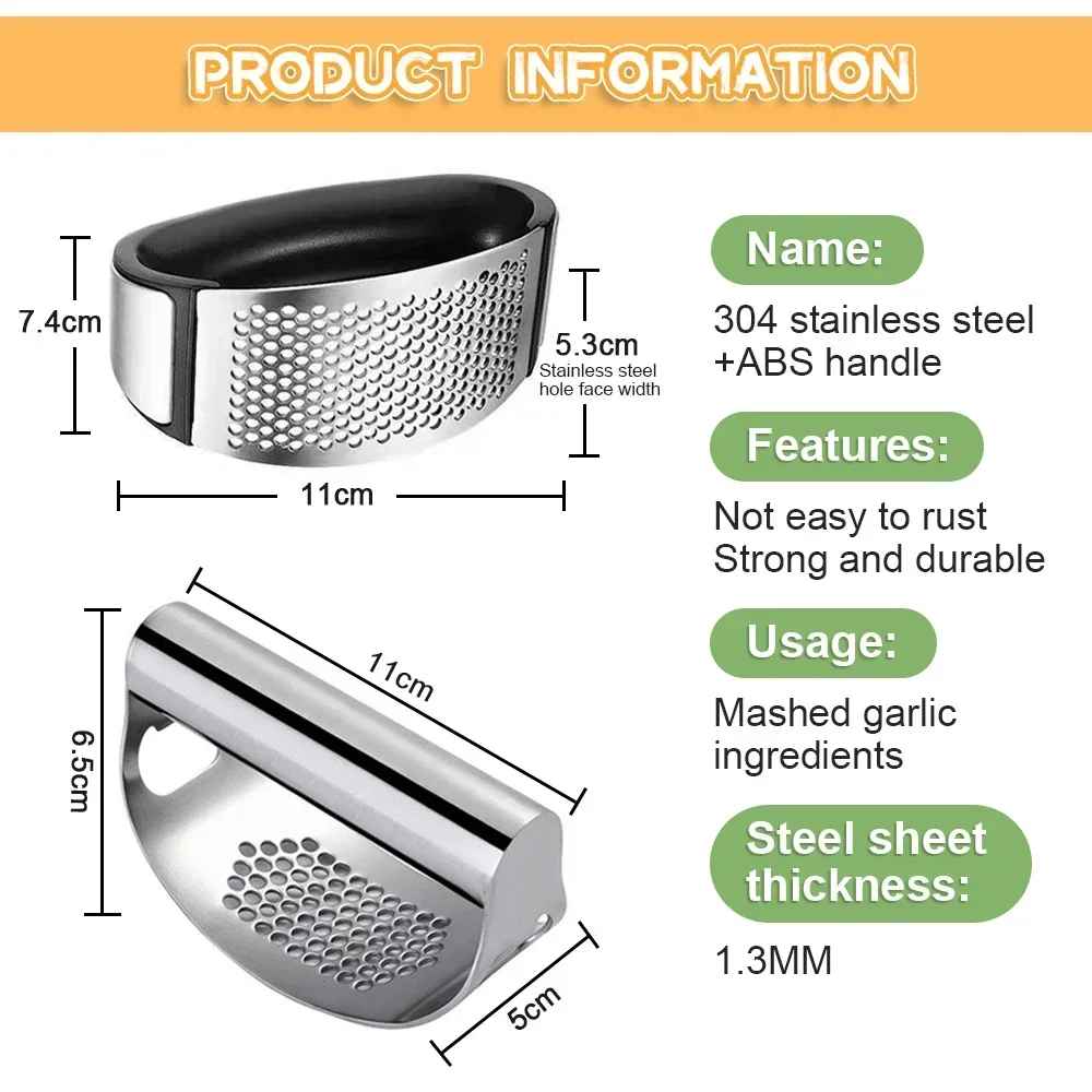 Stainless Steel Manual Garlic Press Crusher - Image 13